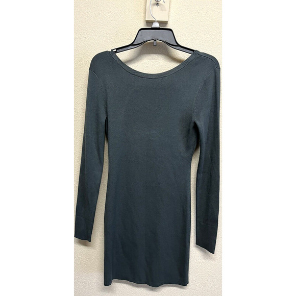 Open Edit Ribbed Long Sleeve Sweater Mini Dress Size S Green Urban NEW - Picture 1 of 9